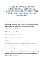 Nclex-Rn Comprehensive&NewLine;Practice Exam Questions &&NewLine;Answers &lpar;Verified Answers&rpar; With&NewLine;Expert Explanations &vert; 2026 &ndash; 2027&NewLine;Update &lpar;Pdf&rpar;