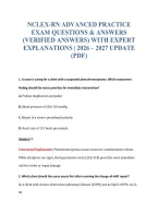 Nclex-Rn Advanced Practice&NewLine;Exam Questions & Answers&NewLine;&lpar;Verified Answers&rpar; With Expert&NewLine;Explanations &vert; 2026 &ndash; 2027 Update&NewLine;&lpar;Pdf&rpar;
