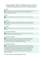 Texas Probation Officer Certification Exam Practice &vert;&NewLine;UPDATED Questions with 100&percnt; Verified Answers