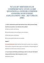 Nclex-Rn Midterm Exam&NewLine;Comprehensive Study Guide&NewLine;Questions & Answers &lpar;Verified&NewLine;Answers&rpar; With Expert&NewLine;Explanations &vert; 2026 &ndash; 2027 Update&NewLine;&lpar;Pdf&rpar;
