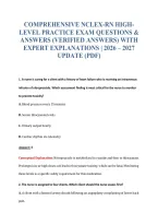 Nclex-Rn Exam Bundle Questions With Verified Answers