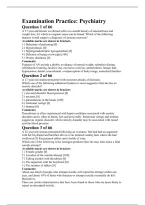 Psychiatry Examination Practice &vert; Questions & Answers &vert; Study Guide 2026&sol;2027