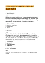 NCLEX-PN Practice Questions &vert; Exam Cram Questions & Answers &vert; Latest Update 2025 &vert; Study Guide 2026&sol;2027