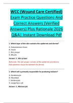 WCC &lpar;Wound Care Certified&rpar;  &NewLine;Exam Practice Questions And &NewLine;Correct Answers &lpar;Verified &NewLine;Answers&rpar; Plus Rationale 2026 &NewLine;Q&A&vert; Instant Download Pdf 