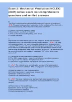 Mechanical Ventilation Exam 2 &vert; NCLEX Questions & Answers &vert; Study Guide 2026&sol;2027