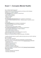 Mental Health Exam 1 &vert; Key Concepts&comma; Questions & Answers &vert; Study Guide
