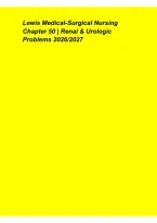 Lewis Medical-Surgical Nursing Chapter 50 &ndash; Renal & Urologic Problems Exam Review 2026&ndash;2027