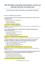 TNCC 9th Edition study guide with questions&comma; answers and rationales and some extra quick notes