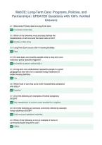 WebCE&colon; Long-Term Care&colon; Programs&comma; Policies&comma; and&NewLine;Partnerships &vert; UPDATED Questions with 100&percnt; Verified&NewLine;Answers