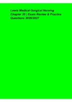 Lewis Medical-Surgical Nursing Chapter 20 &ndash; Exam Review & Practice Questions 2026&ndash;2027