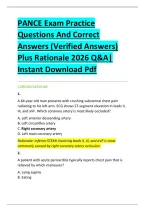 PANCE Exam Practice &NewLine;Questions And Correct &NewLine;Answers &lpar;Verified Answers&rpar; &NewLine;Plus Rationale 2026 Q&A&vert; &NewLine;Instant Download Pdf 
