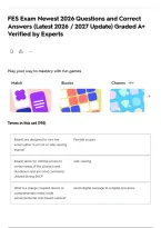 FES Exam Newest 2026 Questions and Correct Answers &lpar;Latest 2026 &sol; 2027 Update&rpar; Graded A&plus; Verified by Experts