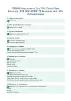 PSB2000 Neuroscience Quiz FSU &vert; Florida State&NewLine;University &vert; PSB 2000 &vert; UPDATED Questions with 100&percnt;&NewLine;Verified Answers