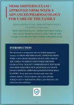 Nr566 Advanced Pharmacology For Care Of The Family Midterm Exam Questions And Correct Answers With Rationales&vert; Instant Download