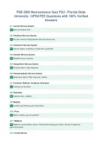 PSB 2000 Neuroscience Quiz FSU &vert; Florida State&NewLine;University &vert; UPDATED Questions with 100&percnt; Verified&NewLine;Answers&NewLine;