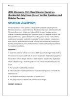 &lpar;MN&rpar; Minnesota &lpar;DLI&rpar; Class B Master Electrician &NewLine;&lpar;Residential-Only&rpar; Exam &vert; Latest Verified Questions and &NewLine;Detailed Answers 