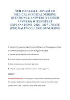 Nur 253 Exam 4 - Advanced&NewLine;Medical Surgical Nursing&NewLine;Questions & Answers &lpar;Verified&NewLine;Answers&rpar; With Expert&NewLine;Explanations &vert; 2026 &ndash; 2027 Update&NewLine;&lpar;Pdf&rpar; Galen College Of Nursing