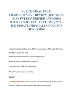 NUR 253 Exam Bundle Questions With Verified Answers