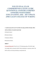 Nur 253 Final Exam&NewLine;Comprehensive Study Guide&NewLine;Questions & Answers &lpar;Verified&NewLine;Answers&rpar; With Expert&NewLine;Explanations &vert; 2026 &ndash; 2027 Update&NewLine;&lpar;Pdf&rpar; Galen College Of Nursing