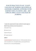 NUR 253 Exam Bundle Questions With Verified Answers
