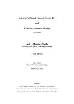 Active Reading Skills&colon; Instructor's Manual and Test Bank for College-Level Reading and Critical Thinking