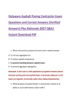 Delaware Asphalt Paving Contractor Exam &NewLine;Questions and Correct Answers &lpar;Verified &NewLine;Answers&rpar; Plus Rationale 2027 Q&A&vert; &NewLine;Instant Download Pdf
