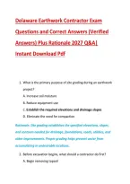 Delaware Earthwork Contractor Exam &NewLine;Questions and Correct Answers &lpar;Verified &NewLine;Answers&rpar; Plus Rationale 2027 Q&A&vert; &NewLine;Instant Download Pdf 
