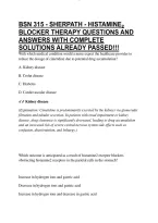 Bsn 315 - Sherpath - Histamine₂ Blocker Therapy Questions And Answers With Complete Solutions Already Passed&excl;&excl;&excl;