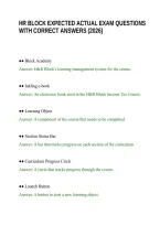 Hr Block Expected Actual Exam Questions With Correct Answers &lpar;2026&rpar;&period;Pdf&NewLine;&NewLine;