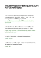 Hr Block Frequently Tested Questions With Verified Answers &lpar;2026&rpar;&period;Pdf&NewLine;&NewLine;