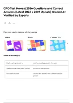 CPO Test Newest 2026 Questions and Correct Answers &lpar;Latest 2026 &sol; 2027 Update&rpar; Graded A&plus; Verified by Experts&NewLine;