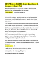 SPSY Praxis II &lpar;5403&rpar; Exam Questions & Answers &lpar;Grade A&plus;&rpar;&period;docx&NewLine;&NewLine;