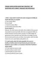 Cahims Certification Exam Prep 2026&sol;2027&colon; 100 Questions With Correct Answers And Rationales