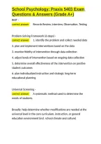 School Psychology Praxis 5403 Exam Questions & Answers &lpar;Grade A&plus;&rpar;&period;docx&NewLine;&NewLine;