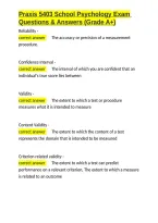 Praxis 5403 School Psychology Exam Questions & Answers &lpar;Grade A&plus;&rpar;&period;docx&NewLine;&NewLine;