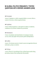 Ib Global Politics Frequently Tested Questions With Verified Answers &lpar;2026&rpar;&period;Pdf&NewLine;&NewLine;