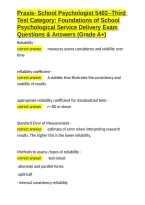 Praxis- School Psychologist 5402--Third Test Category Foundations of School Psychological Service Delivery Exam Questions & Answers &lpar;Grade A&plus;&rpar;&period;docx&NewLine;&NewLine;