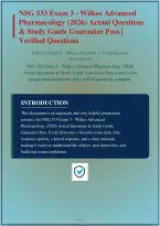 Nsg 533 Exam 3 Wilkes Advanced Pharmacology Actual Questions And Study Guide With Verified Questions And Correct Answers Plus Rationales&vert; Instant Download