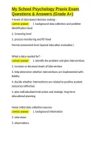 My School Psychology Praxis Exam Questions & Answers &lpar;Grade A&plus;&rpar;&period;docx&NewLine;&NewLine;