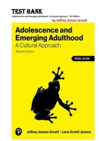 TEST BANK FOR Adolescence and Emerging Adulthood&colon; A Cultural Approach &comma; 7th Edition by Jeffrey Jensen Arnett &comma; ISBN&colon; 9780138063245 &vert;All Chapters Verified&vert; Guide A&plus;