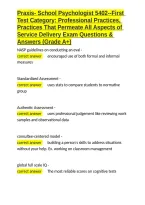 Praxis- School Psychologist 5402--First Test Category Professional Practices&comma; Practices That Permeate All Aspects of Service Delivery Exam Questions & Answers &lpar;Grade A&plus;&rpar;&period;docx&NewLine;&NewLine;