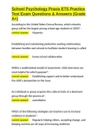 School Psychology Praxis ETS Practice Test Exam Questions & Answers &lpar;Grade A&plus;&rpar;&period;docx&NewLine;&NewLine;