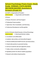 School Psychology Praxis Exam Study Guide- DOMAIN 1 DATA-BASED DECISION-MAKING Questions & Answers &lpar;Grade A&plus;&rpar;&period;docx&NewLine;&NewLine;