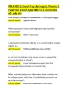 PRAXIS School Psychologist&comma; Praxis II Practice Exam Questions & Answers &lpar;Grade A&plus;&period;docx&NewLine;&NewLine;