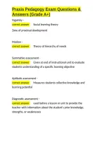 Praxis Pedagogy Exam Questions & Answers &lpar;Grade A&plus;&rpar;&period;docx&NewLine;&NewLine;