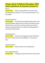 Praxis Early Childhood Education 5025 Exam Questions & Answers &lpar;Grade A&plus;&rpar;&period;docx&NewLine;&NewLine;