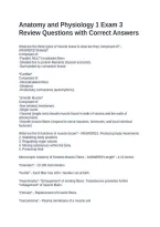 Anatomy and Physiology 1 Exam 3 Review Questions with Detailed Answers&NewLine;&NewLine;&NewLine;&NewLine;