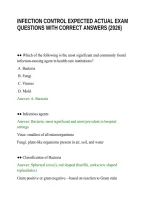 Infection Control Expected Actual Exam Questions With Correct Answers &lpar;2026&rpar;&period;Pdf&NewLine;&NewLine;