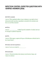 Infection Control Expected Questions With Verified Answers &lpar;2026&rpar;&period;Pdf&NewLine;&NewLine;