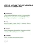 Infection Control Latest Actual Questions With Verified Answers &lpar;2026&rpar;&period;Pdf&NewLine;&NewLine;